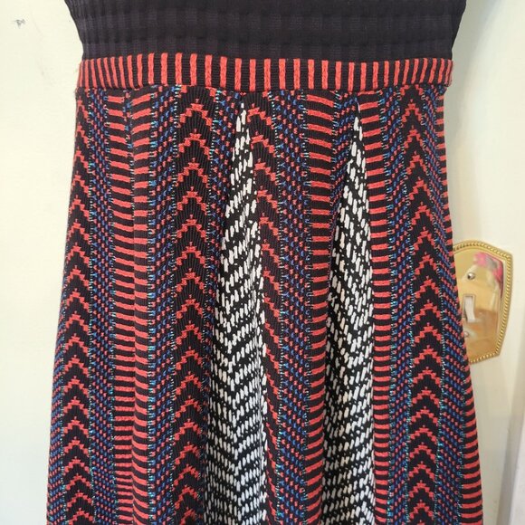 Anthropologie Maeve 4P Sleeveless Fit Flare Dress Chevron Skirt CAROLINA - Picture 6 of 8